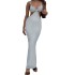 European and American style 2024 summer new long skirt backless skirt sexy ball dress sleeveless suspender dress for women