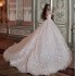 European and American cross-border plus size wedding dress 2024 new long tailed mid waist backless dreamy long sleeved wedding dress in stock overseas warehouse