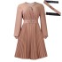 D497 European and American cross-border new independent station V-neck fashionable temperament elegant solid color pleated plus size African dress