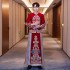 Velvet Xiuhe Clothing for Men 2024 New Style Chinese Groom Wedding Large Toast Dress Tang Costume Dragon Phoenix Coat for Men