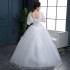 Wedding Dress 2024 Winter Spring and Autumn New Style, Fat and Skinny Look with Medium Sleeves, Lace Large Size, Simple One Word Shoulder Alignment, Slim Look