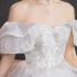 One shoulder main wedding dress, bride 2024 new style, petite woman, French heavy industry, palace style, arm covering, plus size