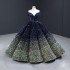 Cross border Wedding Dress 2024 European and American Bridal Performance Ball Pong Skirt Palace Fantasy Glitter One Shoulder Evening Dress