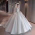 Satin Wedding Dress 2024 New Bridal Small Main Yarn French Retro strapless High End White Outing Yarn