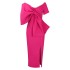 D395 party dress, foreign trade women's sexy big bow slit dress, hip hugging dress, European and American dress