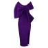 D395 party dress, foreign trade women's sexy big bow slit dress, hip hugging dress, European and American dress