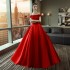 One shoulder red trailing wedding dress for women's satin wedding Korean version princess 2024 summer new bride wedding dress