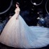 One shoulder French style lightweight wedding dress 2024 new model with trailing starry sky, short bride, super fairy temperament, forest style dream