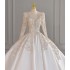 French Wedding Dress 2024 New Summer Bridal Long Sleeve Heavy duty V-neck Satin High Quality Texture Palace Main Wedding Dress