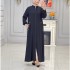 Middle East Dubai spot 2024 new fashionable women's stand up collar zipper pocket loose casual dress women's robe