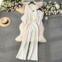 Luxury Collection 2024 Spring Women's Metal Buckle Vest Versatile Knitted Cardigan Wide Leg Pants Fashion 3-Piece Set