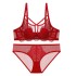 Women's French Bra Lace Rabbit Ear Underwear Set Summer Thin Women's Big Chest Show Small Converge Cover Sexy