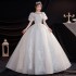 French light wedding dress 2024 new bride main veil palace style small pregnant woman slimming princess big tail wedding dress