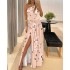 2024 new Amazon European and American women's foreign trade slanted shoulder long dress with sleeveless and sexy high waist slit dress temperament