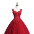 Wedding Dress 2024 New Red Yarn Bridal Princess Dreamy Flower Buds V-neck Spring Towing Puffy Skirt for Women