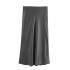 Foreign Trade 2024 Summer New Women's Clothing French Fashion Silk Texture High Waist Long Half length Skirt for Women 8632845