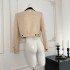 BY SPRING 2024 Spring/Summer New Collection Color Collar Beige Fragrance Jacket for Female Dating and Aging Girls