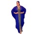 2023 African Women's Dress Large Bat Sleeve V-neck Robe Made of Artificial Silk with Hot Stamping, Available in Stock