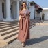 Foreign trade Muslim women's long robe Muslim Middle East light luxury sequin dress Abaya evening dress wholesale