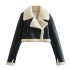 European and American 2023 winter new women's clothing lapel fur integrated fleece double-sided short jacket jacket