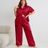 Danilin's new summer fashion casual pajamas two-piece set, plus size loose pants pajamas, thin home clothes