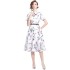 Real time spot printed waist cinching shirt dress with waist belt for commuting