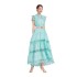 5085 Heavy Industry Design Solid Color Long Skirt Fashion Stand up Collar Sleeveless Hollow Out Dress without Strap