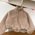 Aaisup imitation lamb wool design, stand up collar cotton jacket for women in winter, Korean version, loose and thick warm cotton jacket, trendy