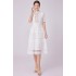 Spot shooting 5112- French fashion retro dress with lace and lace stitching, V-neck design, short sleeved dress