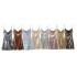 Foreign Trade 2024 Spring New European and American Fashion Style Low Neck Bareback Metal Strap Dress for Women