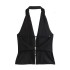 European and American women's clothing wholesale cross-border Amazon foreign trade summer new item backless buckle slim fit V-neck hanging neck vest