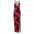 European and American 2024 summer Amazon foreign trade women's fashion printed long skirt sexy slit suspender dress wholesale