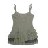 New European and American style fashion U-neck sleeveless waist cinched ruffle edge suspender dress for spring 2024 foreign trade