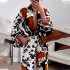 FD1084 in stock 2024 autumn Amazon women's fashion printed long sleeved shirt casual pants two-piece set