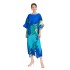 In stock - Miyake Fold Summer New Product Printed Waist Waist Dress Handmade Fold Temperament Skin Covering Long Dress