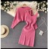 French sexy hip hugging camisole dress+short lazy loose pullover knit sweater two-piece set trendy