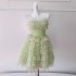 Birthday party dress with niche design, suspender, strapless mesh, girl bow decoration, fluffy dress 68881