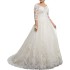 Cross border e-commerce trailing wedding dress, one shoulder hot selling lace wedding dress, European and American Amazon mid sleeve wedding dress