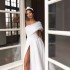 European and American foreign trade Amazon AliExpress Wish temperament wedding dress, beautiful one shoulder long style, elegant and simple long style wedding dress