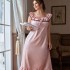 Danilin summer European and American sexy dress with added fat and loose fit casual home wear thin home nightgown for women