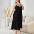 Cross border sexy plus size morning gown, suspender nightgown set, ice silk sleepwear, home wear, nightgown, spring and summer sleepwear