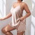 Manufacturer's two piece set of fashionable and sexy women's sleepwear with added fat and extra size backless suspender, imitating silk for home decor