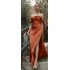 Middle East, Europe and America Gorgeous strapless one shoulder evening dress, high waist style, backless pleated party dress, foreign trade dress