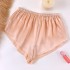 Thin lace up loose shorts with simulated silk soft and anti glare safety pants for women's summer home base shorts