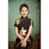 Yige Lira 2024 early spring new product black temperament waist cinching slimming improved cheongsam dress 68420