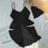 Fashionable ice and snow silk sleepwear, women's summer sexy camisole, small vest, shorts, three piece set, thin women's home clothes, nightgown