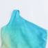 Foreign trade 2024 summer new women's clothing European and American style silk satin texture slanted shoulder sexy tie dye dress 8247490