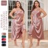 Danilinga fat plus size sleepwear for women, fashionable and breathable casual sleepwear, long imitation silk sexy suspender nightgown