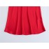 2023 Autumn New European and American Style Sexy Slanted Shoulder Red Silk Texture Strap Dress for Foreign Trade