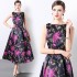 Real time stock sleeveless high waisted dress with three-dimensional cutting and waist cinching A-line skirt